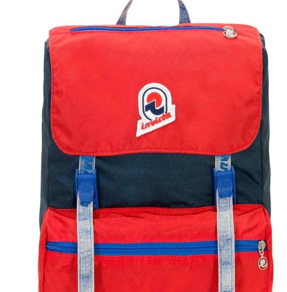Invicta JOLLY VINTAGE Bold Red and Black Backpack